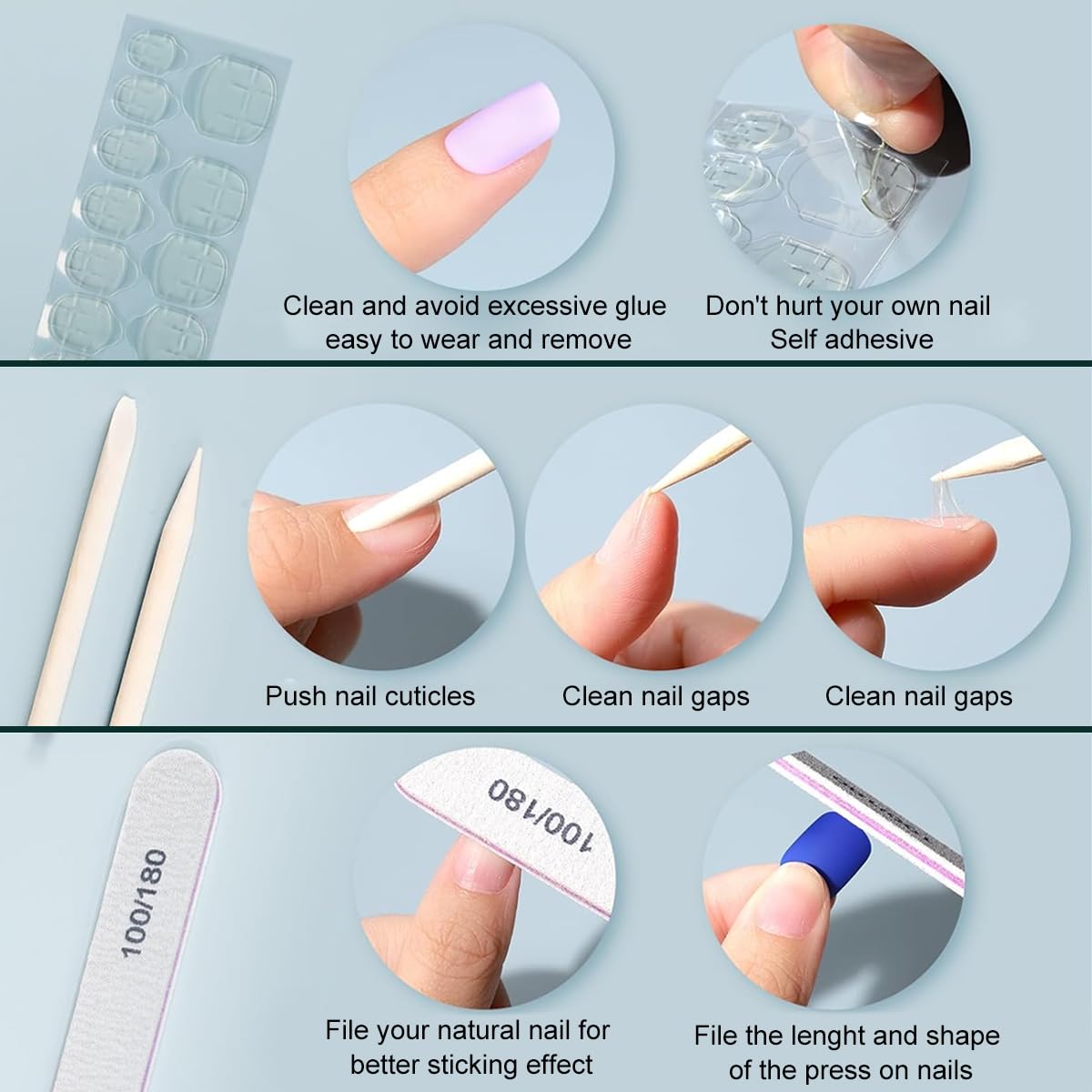 MAYCREATE Press On Nails Kit for DIY Nail Art with 576 pcs Ballerina Nails | ABS Material
