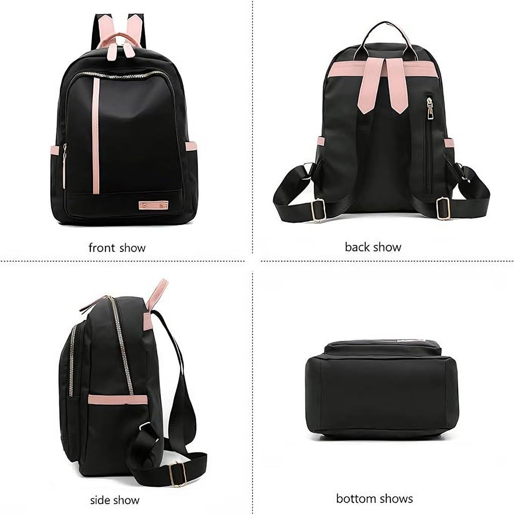 Zibuyu Backpack for Travel and College with Adjustable Straps and Multi Pockets 26x13x35cm Black