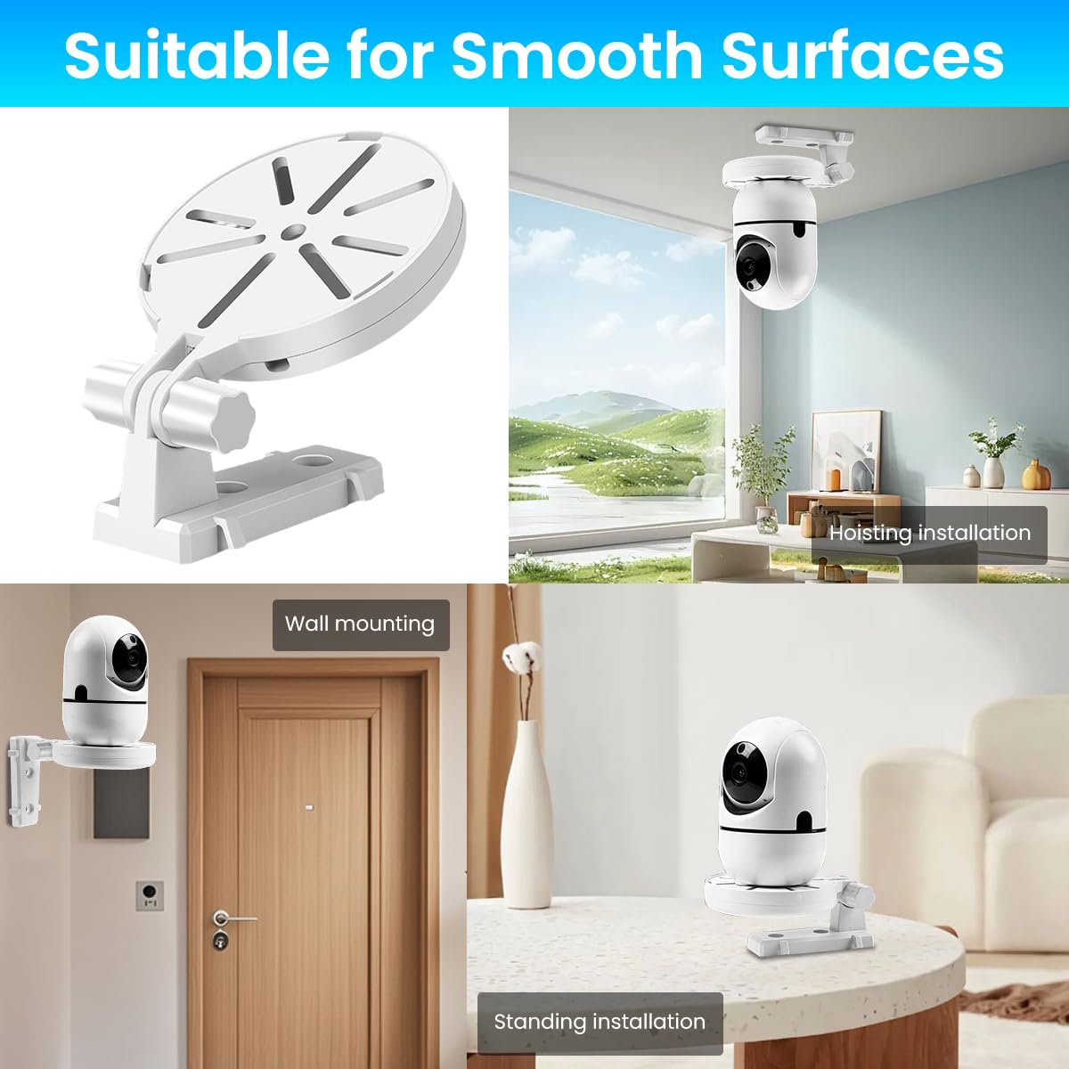 ZORBES Security Camera Wall Mount for Indoor and Outdoor Use with Cable Storage | 3PCS Adjustable Bracket
