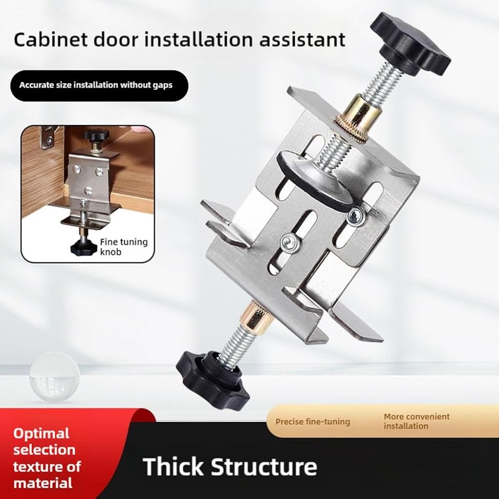 Serplex® Cabinet Door Installation Jig Mounting Tool Adjustable Jig with Door Support, Third Hand Tool, Heavy Duty Stainless Steel Door Installation Jig