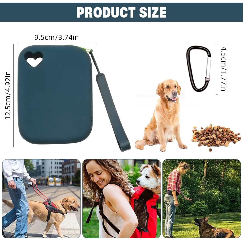 Qpets Pet Treat Pouch Portable Silicone Snack Pack for Dog Training and Outdoor Use