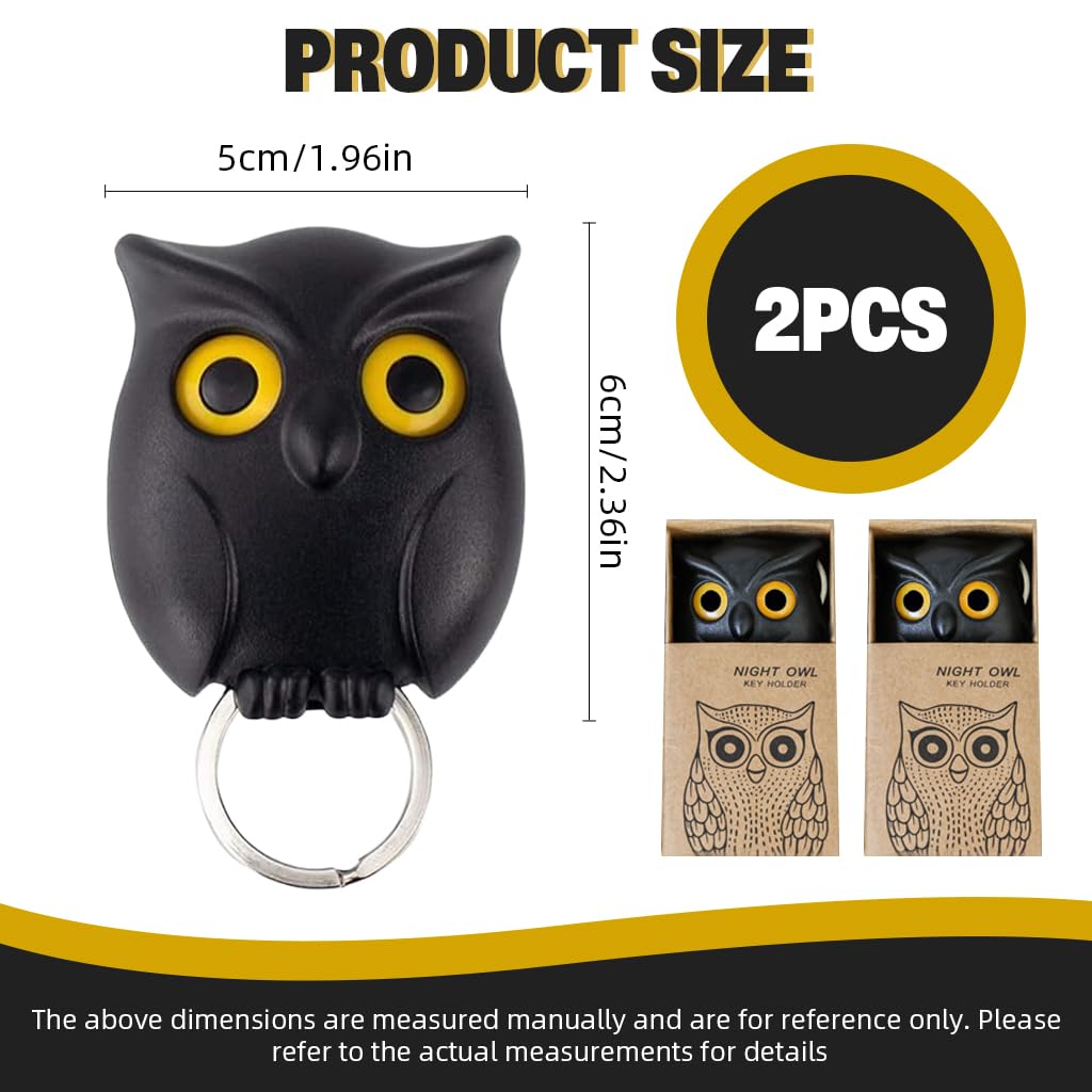 HASTHIP Key Mount Wall Organizer for Entryway with Push-in Key Grip and Blink Eye Owl Design