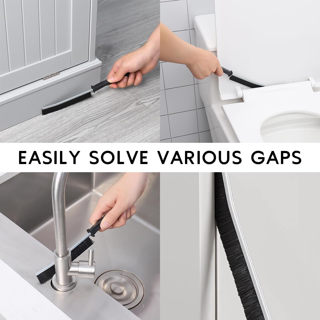 ZIBUYU Gap Cleaning Brush Set for Tiles and Window Tracks with PP Handle & Nylon Bristles | 5Pcs Utility Crevice Brushes for Sink and Kitchen