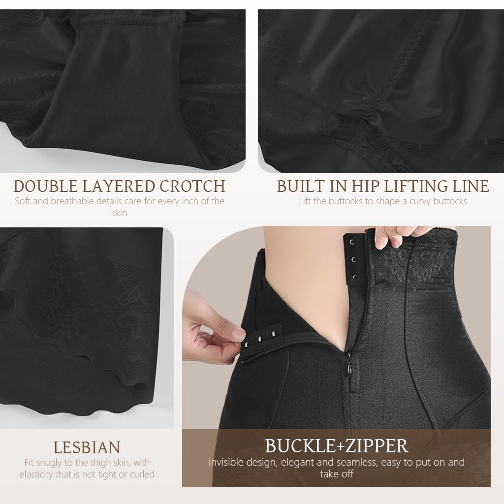 SANNIDHI Women Body Shaper Panties for Tummy Control featuring Lace Design | 2XL Black