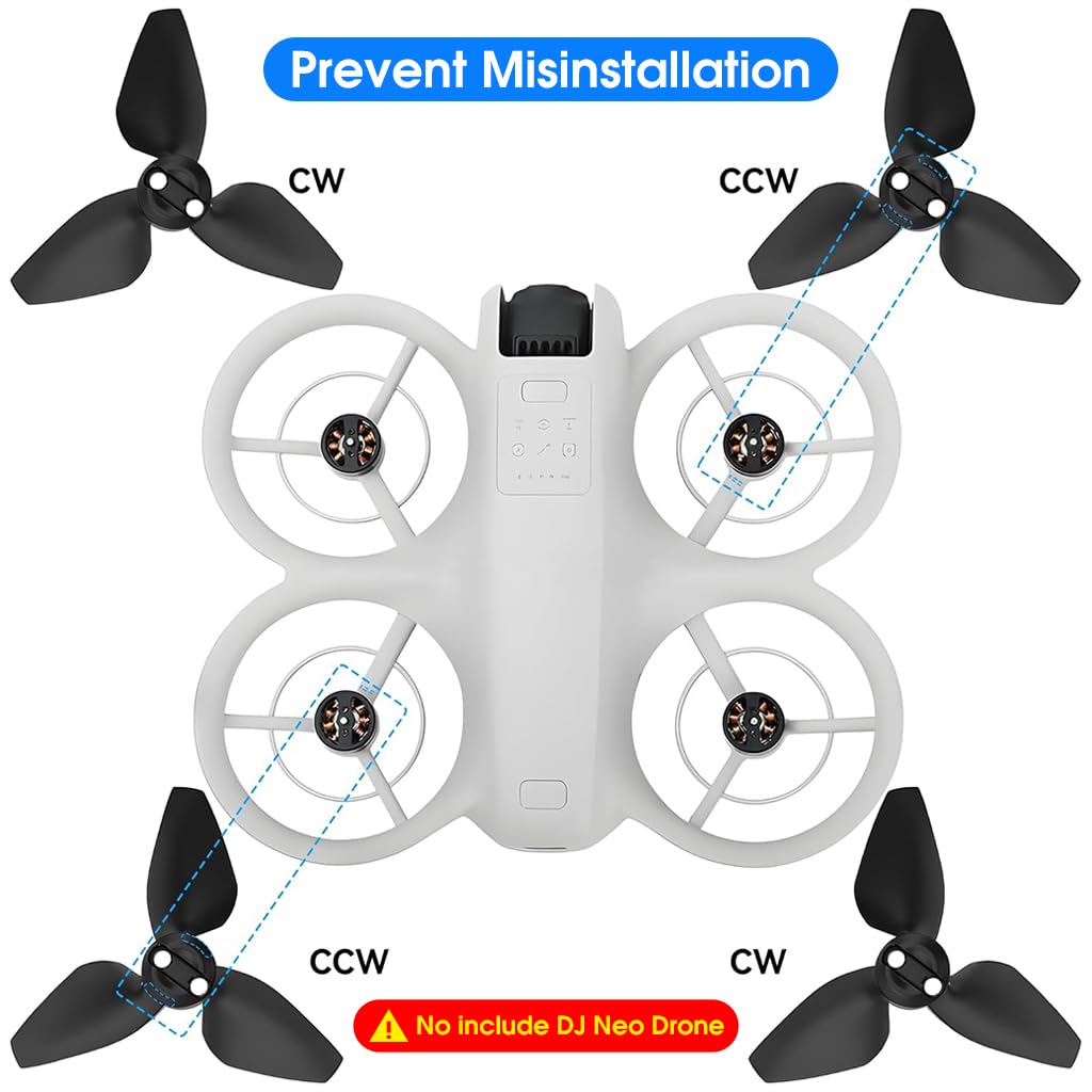 ZORBES Propellers for Neo Drone with Quick Release Design and 4pcs PC Blades | Includes Screws & Screwdriver