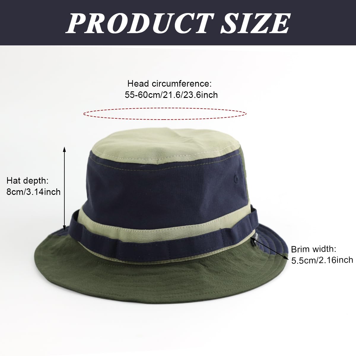 GUSTAVE Bucket Hat for Camping and Travel with Adjustable Chin Strap 54–58cm | Quick Dry Sun Protection for Women and Men
