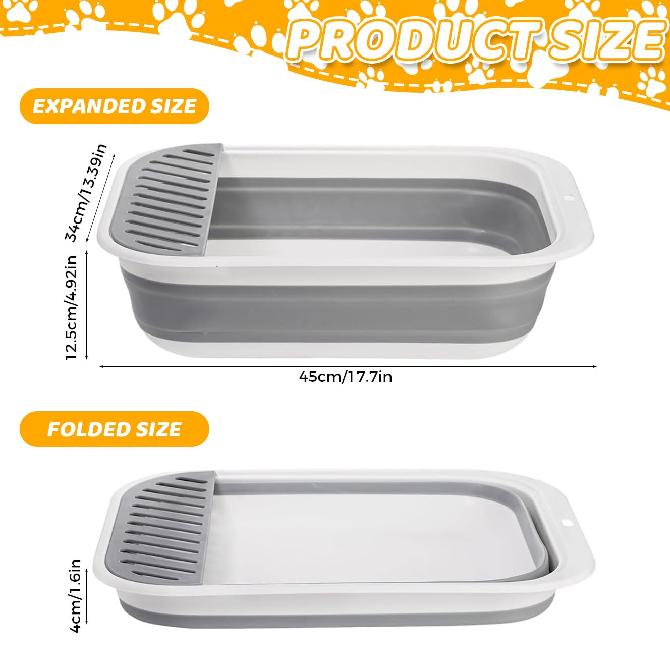 Qpets Cat Litter Mat for Litter Box with Double Layer Open Edge Design 17.7×23.6 in EVA