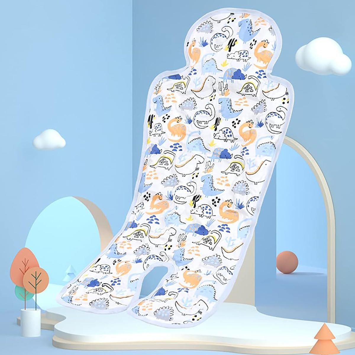 SNOWIE SOFT® Baby Cool Mat Baby Stroller Cool Mat for 0-3 Years Old Cozy Cool Mat for Baby Stroller, Baby Bed, Car Seat, High Chair Cartoon Print Summer Cool Mat for Baby, 26.8 x 13inch