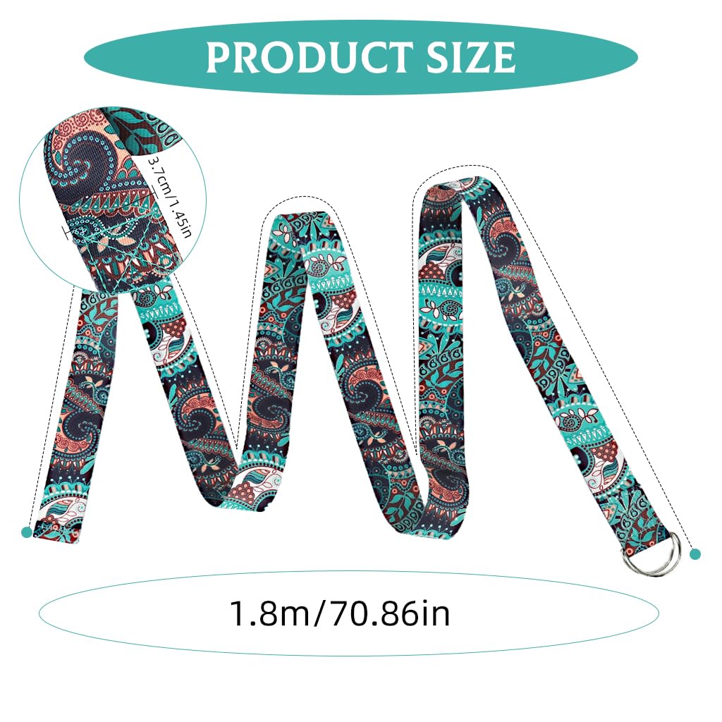 Proberos Yoga Belt for Back Alignment featuring Dual D-Ring and 5.9ft Length | Polyester Cotton Strap