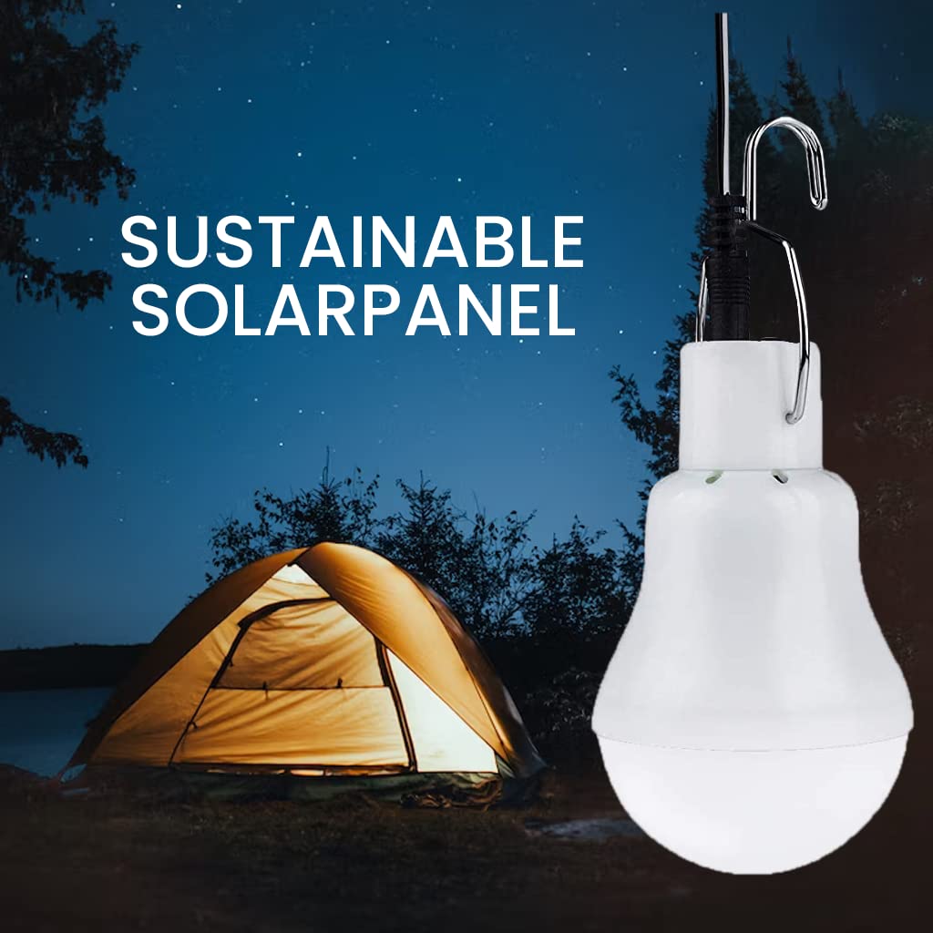ELEPHANTBOAT Solar Powered LED Light for Camping and Outdoor Use with Hook | 3W 110 Lumens 800mAh Rechargeable Lamp