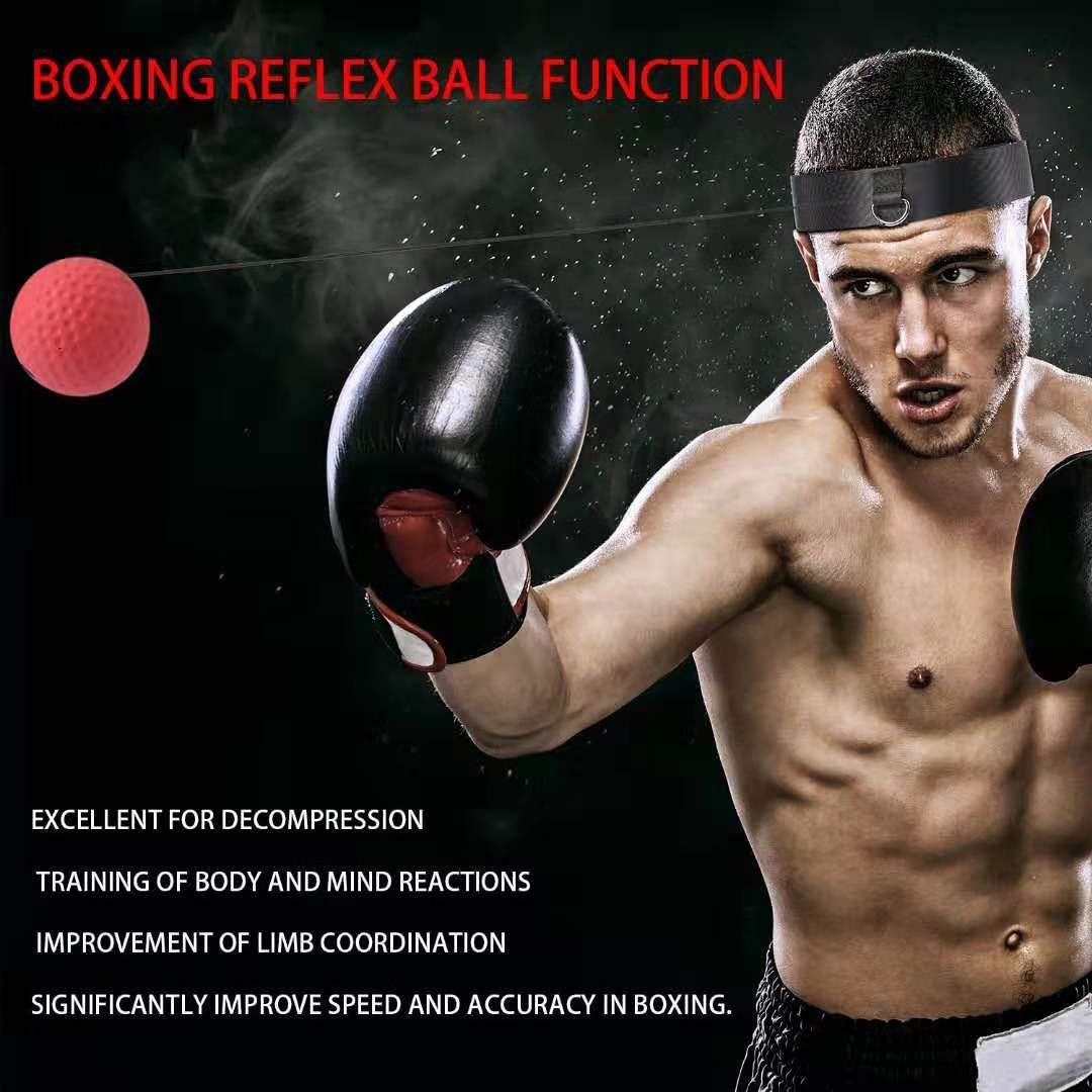 Proberos Fighting Ball for Reflex Speed Training with 20g Red PU Reaction Ball and Headband | Agility and Coordination Practice