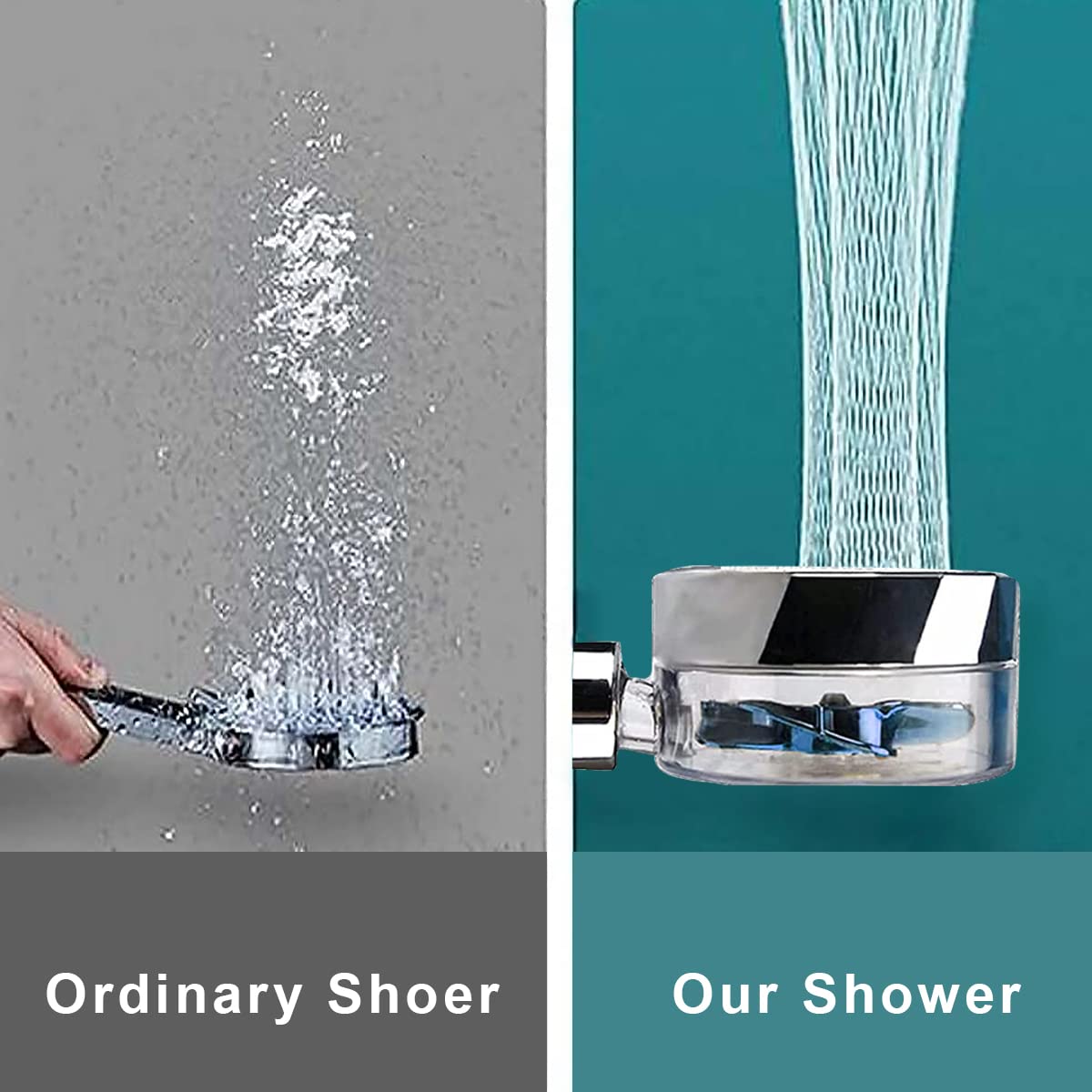 HASTHIP Hand Shower for Bathroom with 360° Rotating Turbocharged Flow and 26×7.8 cm Design | Water Saving Pause Switch and Dual Filter Cotton