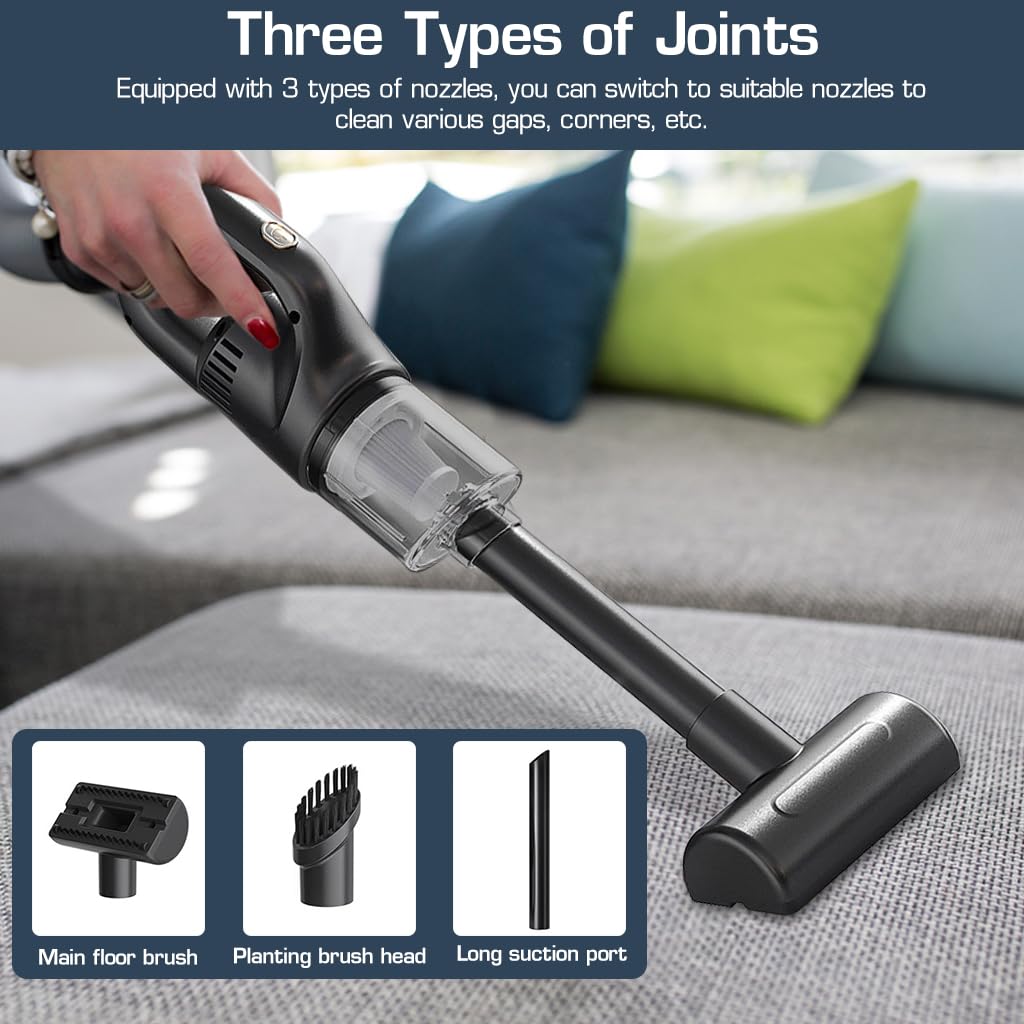 Supvox Vacuum Cleaner for Home and Car with 10 kPa Suction and 120W Motor | Cordless Handheld Design