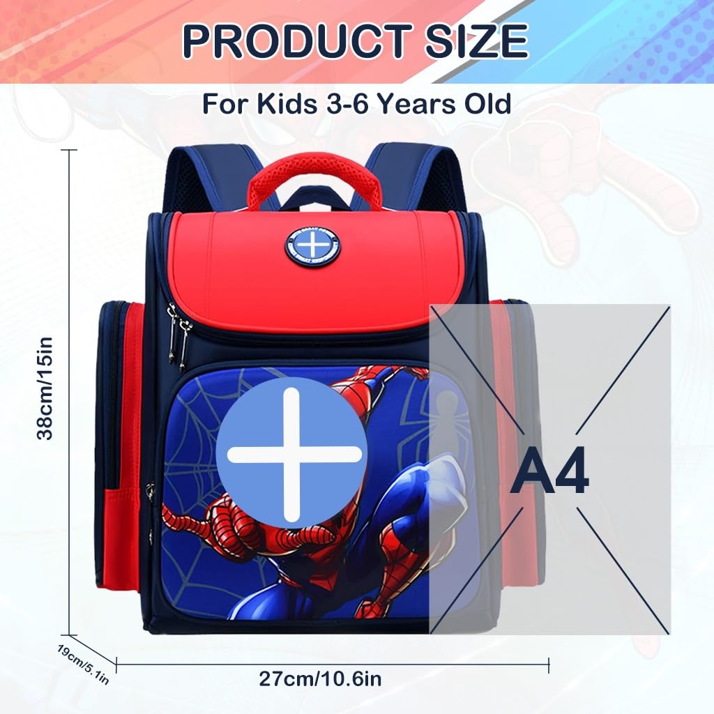ZIBUYU School Backpack for Boys with Dual Zipper and Padded Straps 32x19x42cm | Waterproof Oxford Bag