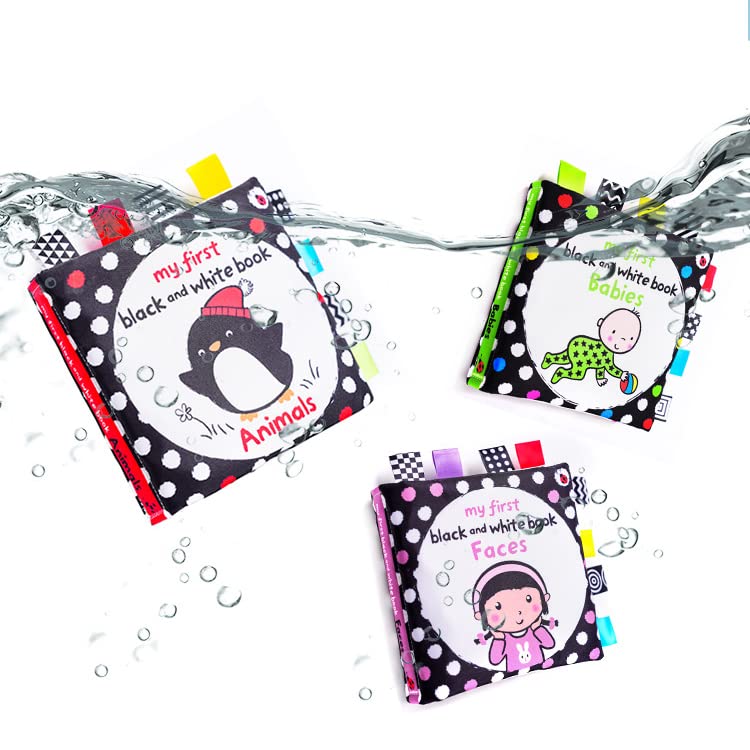 SNOWIE SOFT Baby Cloth Book for Early Vision Development with Crinkle Pages and Animal Theme | Safe Polyester for 3–12 Month Infants