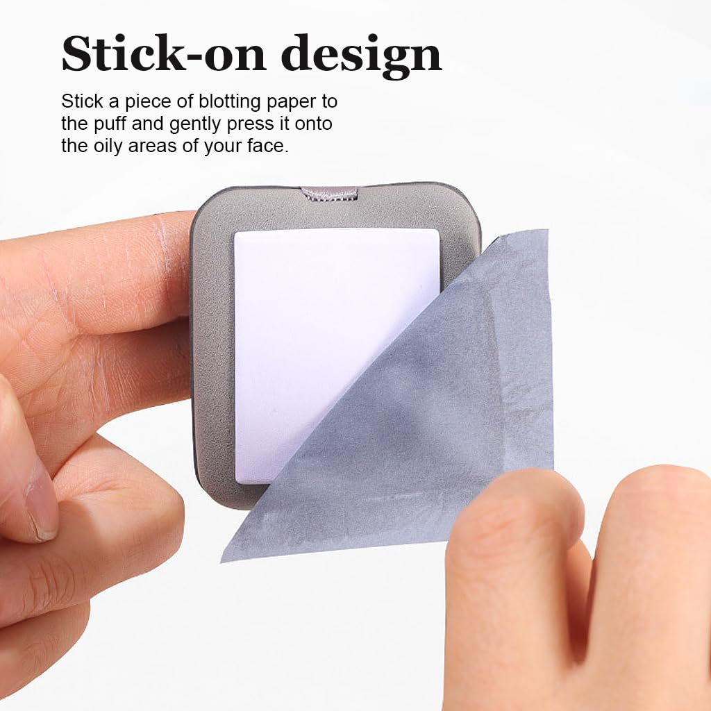 MAYCREATE Oil Blotting Paper for Oily Skin with Mirror and Puff 200 Pcs Natural Linen Sheets