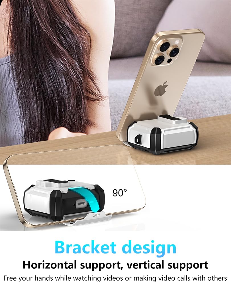 ZORBES AirPods 4th Generation Case with Secure Lock and Flip Lid in Sleek White TPU | Carabiner Attachment