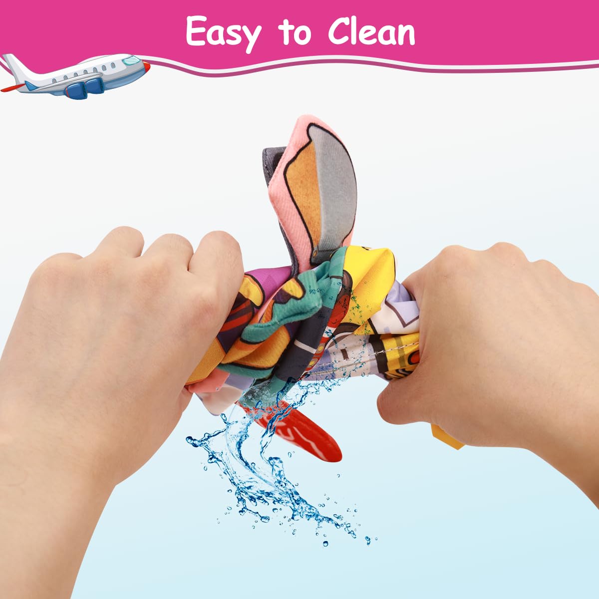 SNOWIE SOFT 3D Cartoon Car Cloth Book for Babies with Sound Device and Hanging Loop | Early Sensory Toy