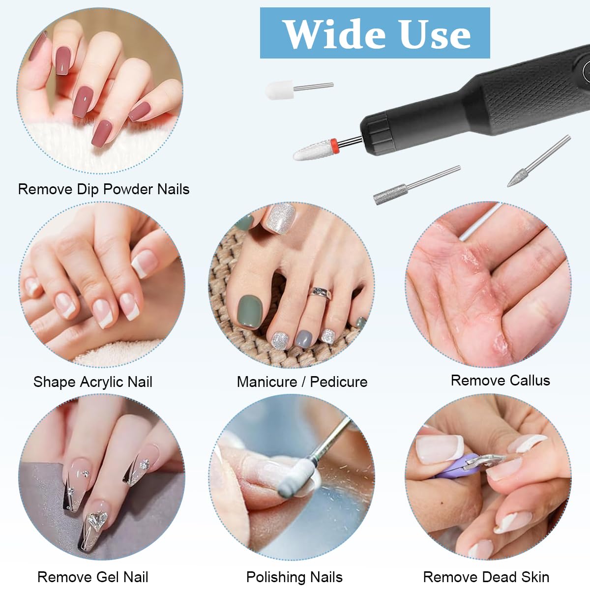 MAYCREATE Nail Drill Machine for Acrylic and Gel Nails with 18000rpm Speed Control | USB Rechargeable Portable Design