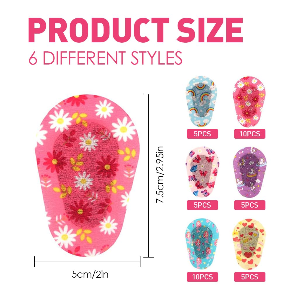 SNOWIE SOFT Kids Eye Patch for Lazy Eye Recovery with Self Adhesive Design 40pcs 3x2 in Cotton