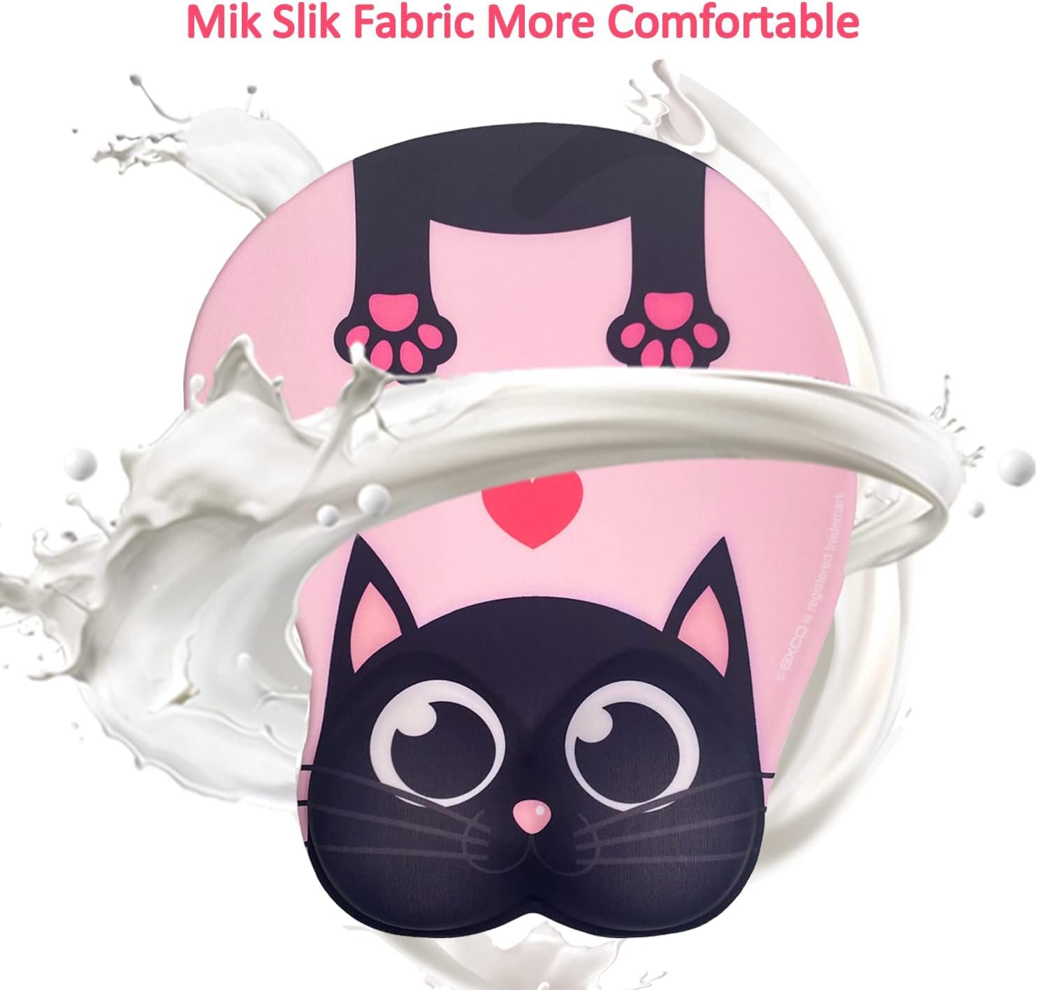 ZORBES Mouse Pad with Wrist Rest for Gaming and Office featuring Ergonomic Silicone & Smooth Lycra Cover | Kawaii Pink 2PCS
