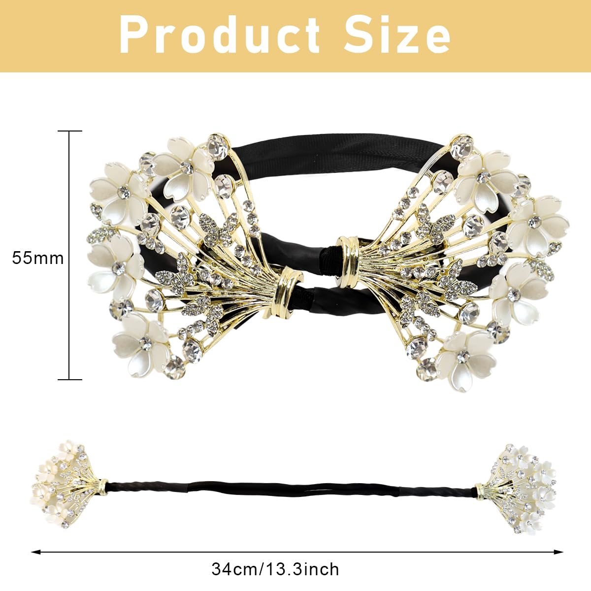 PALAY Magic Hair Bun Maker for Elegant Hairstyles with Hidden Wire and Plush Fabric | 2pcs Set