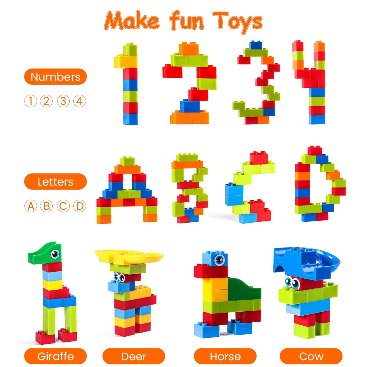 PATPAT Marble Run Building Blocks 168 pcs for Kids with Connectable Tube Rails | BPA Free STEM Toy