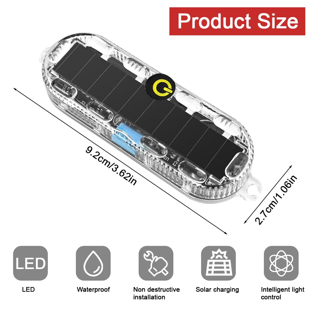 STHIRA Solar Power Simulated Dummy Alarm Security Light for Motorcycles with 4 Color LED and Waterproof PC Housing | Easy Self Adhesive Mount