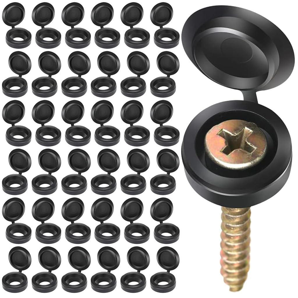 Serplex Plastic Hinged Screw Cover Caps for Home and Industrial Use 300 pcs | Black
