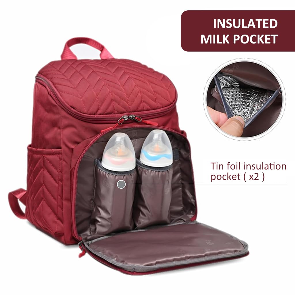SNOWIE SOFT Motherly Diaper Bag Backpack for Travel with 26×16×36 cm Capacity and Stroller Buckles