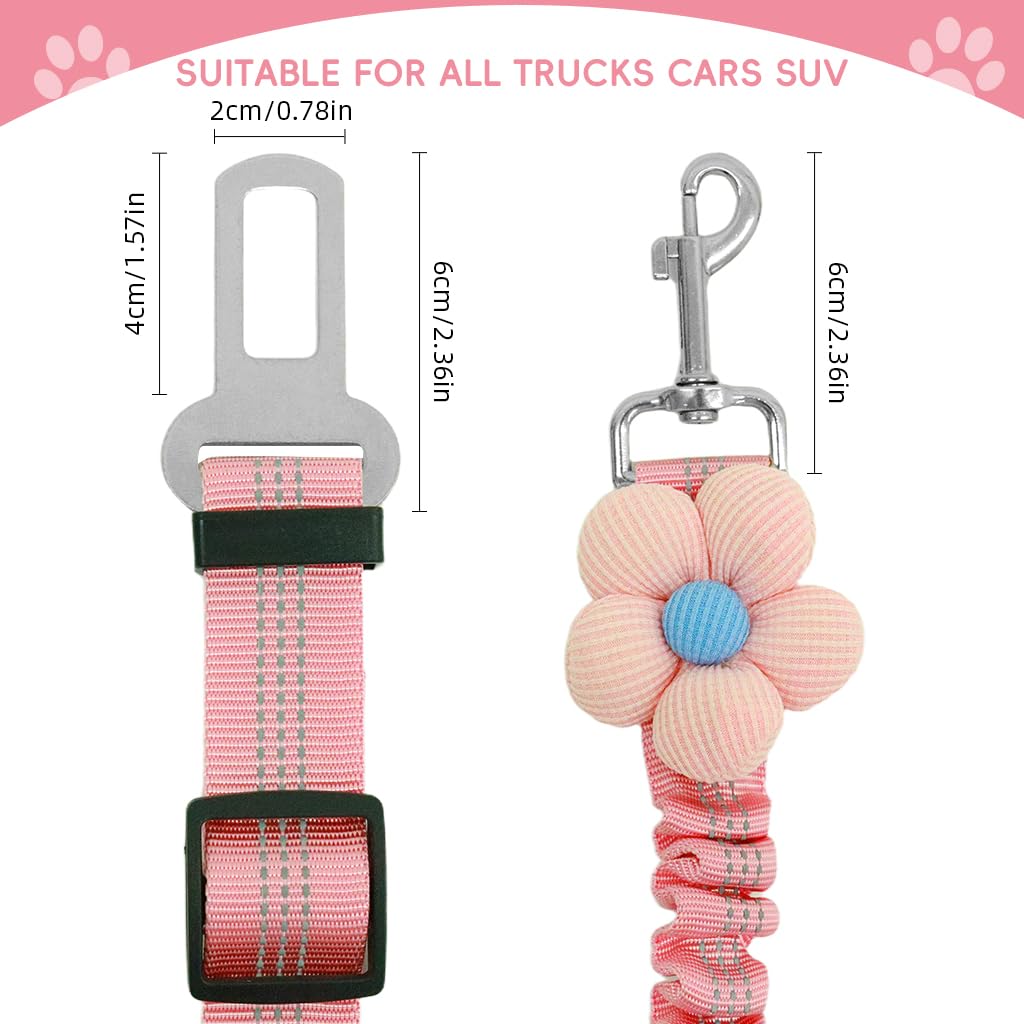 Qpets Dog Car Seatbelt for Safe Road Trips featuring 360° Swivel Metal Clasp and Adjustable Nylon Strap