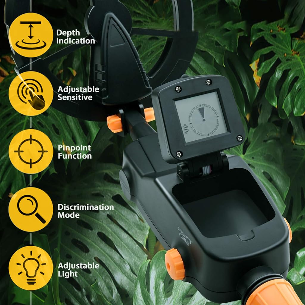 Supvox Metal Detector for All Metal with 6 in Search Coil and Adjustable Sensitivity | Kids Exploration Tool