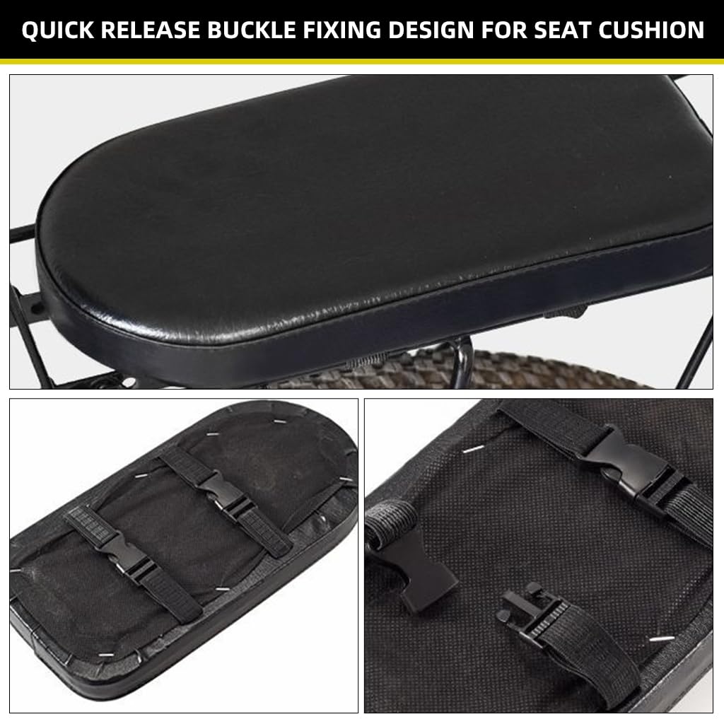 Proberos Bike Rear Seat for Children with Dual Adjustable Straps and PU Cushion 30x15x3.5cm