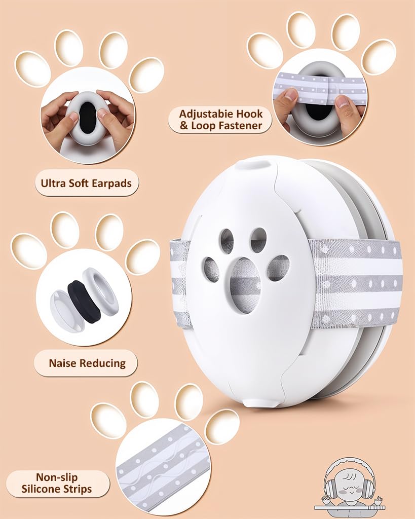 SNOWIE SOFT Baby Ear Muffs for Noise Reduction with Adjustable Padded Headband | 2 PCS