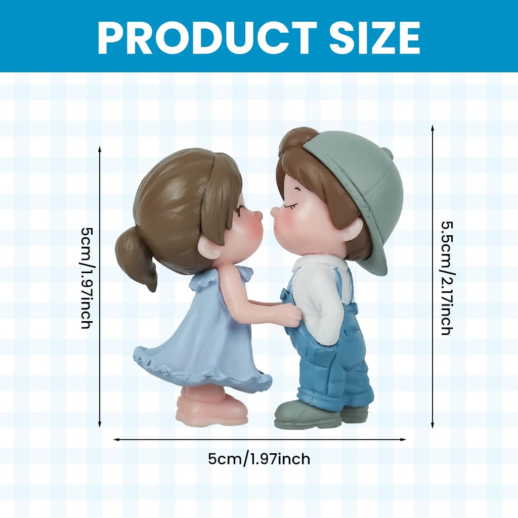 ZIBUYU Car Ornament for Dashboard and Mirror featuring Resin Couple Design 5x3x5.6 cm | Romantic Gift Décor