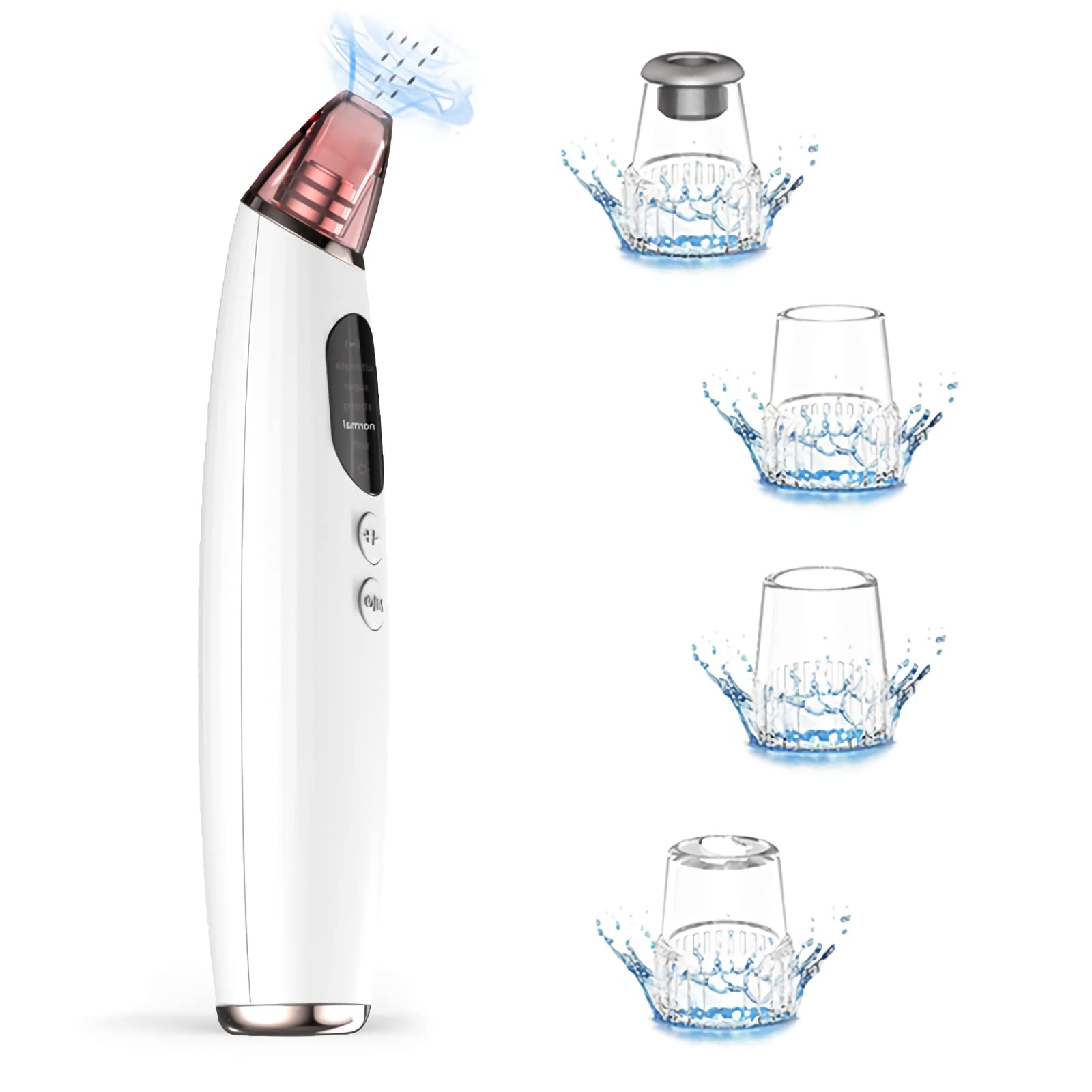 MAYCREATE Blackhead Remover Pore Vacuum for Facial Cleansing with 60Kpa Suction and Heat Compress | USB Rechargeable Tool for Women