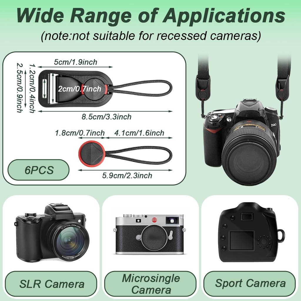ZORBES Camera Quick Release Combo Buckle for DSLR and Mirrorless Cameras featuring Anchor Links | 6 Pcs Secure Click-In Click-Out Design