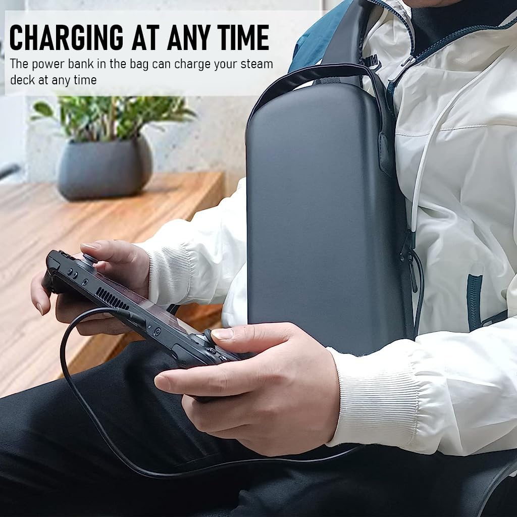 Verilux Steam Deck Carrying Case for Travel with EVA Hard Shell and Shoulder Strap | Waterproof Organizer Bag