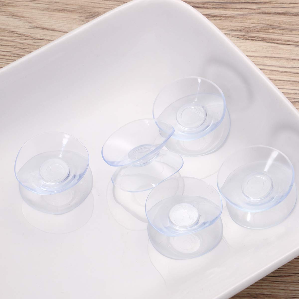 ZIBUYU Suction Cups for Glass with Double Sided PVC Pads 30mm White 20 Pieces | Home and Office Use