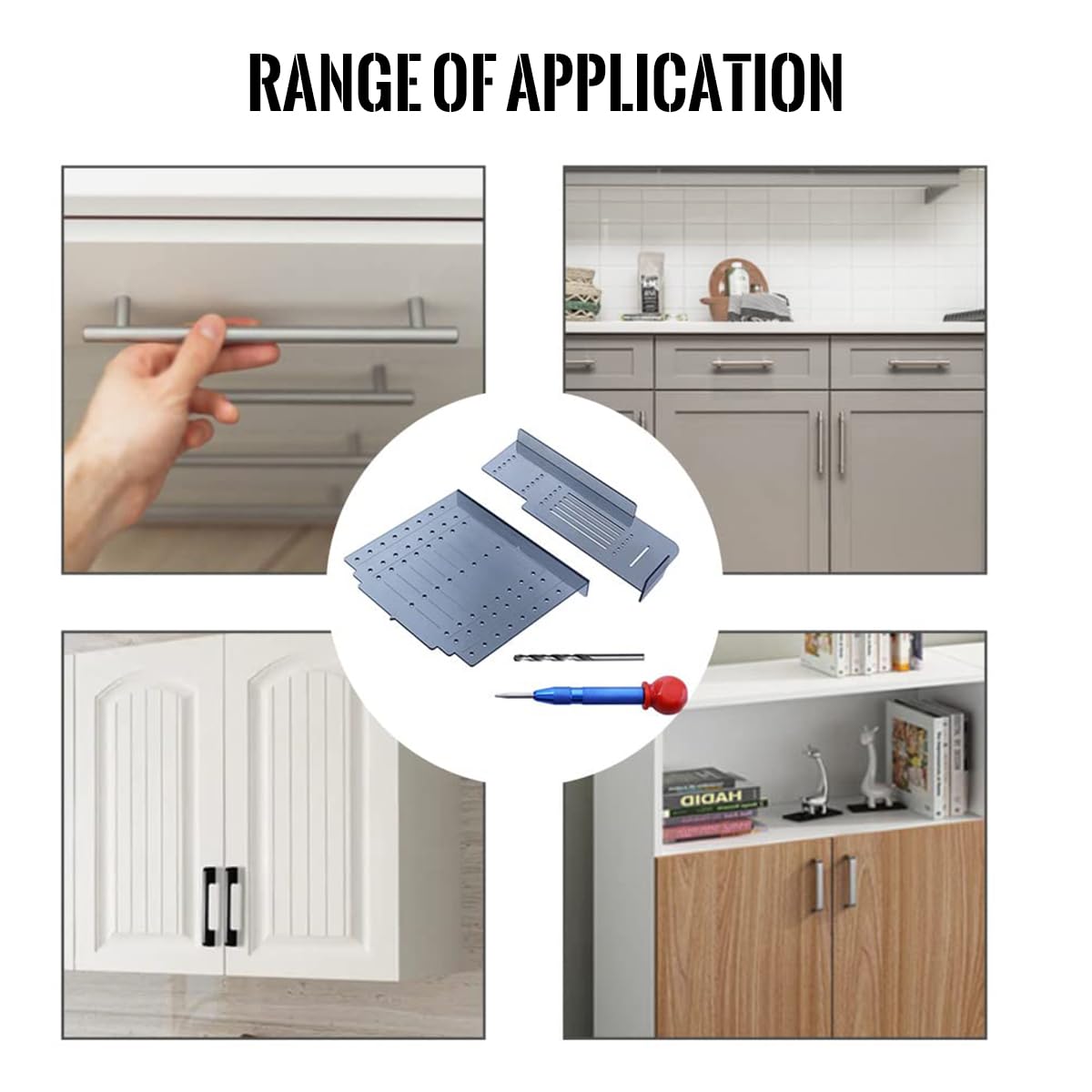 Serplex Punch Tool for Drawer Handle Hole Drilling featuring Dual Templates | Reliable Locator for Cabinets and Wooden Crafts