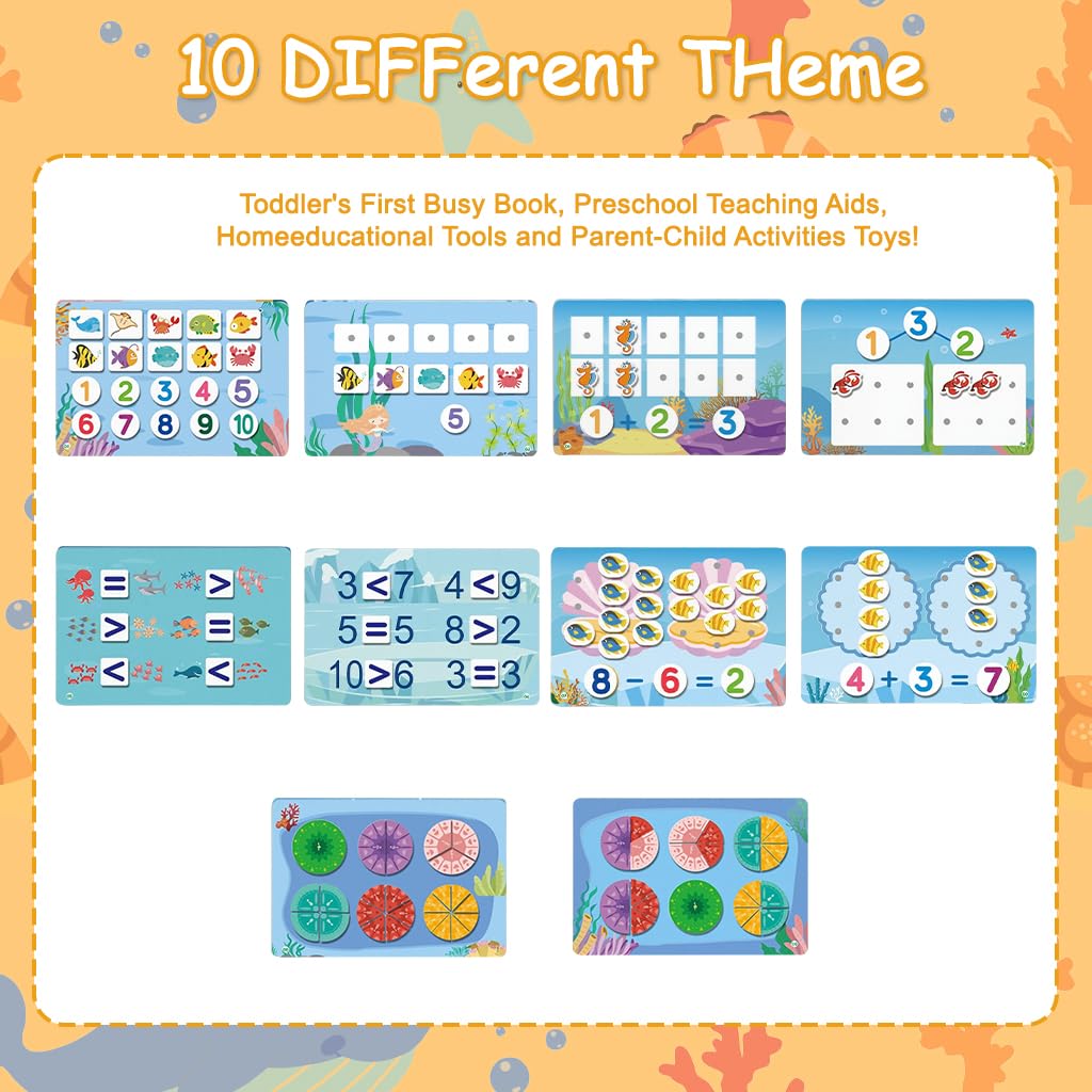 SNOWIE SOFT Busy Board for Toddlers 1-3 with 4 Montessori Books and Sticker Activities | Early Learning Toys