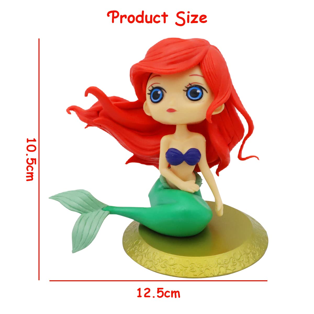 PATPAT Mermaid Desk Decor Toy, 4.7'' Miniature Landscape Decorations Miniature Mermaid Figurines Mermaid Doll Cake Toppers, Mini Cute DIY Ornaments for Fairy Garden, Flower Pot, Dollhouse Gift