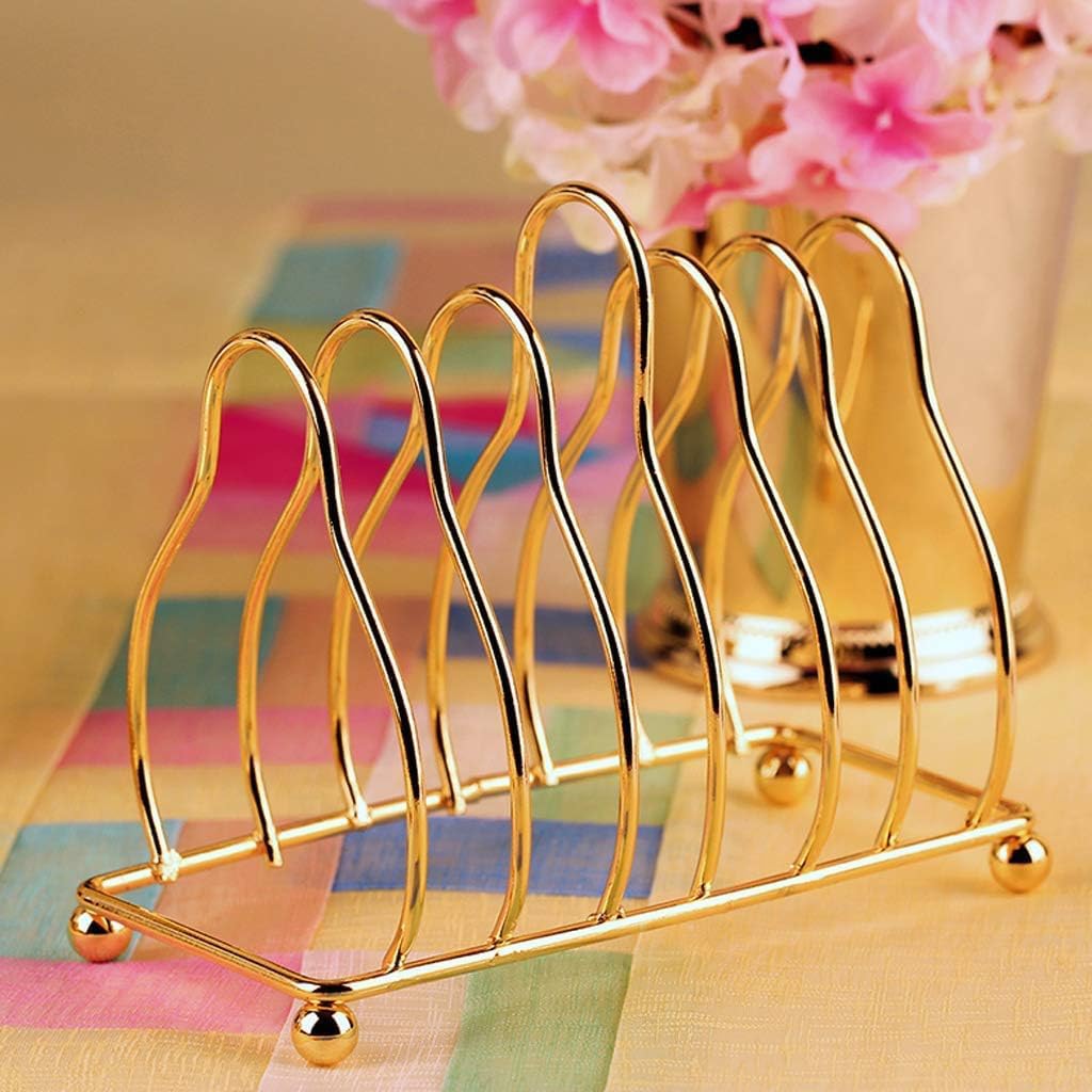 Supvox Small Dessert Plates 6 Pack 3.9 in for Parties with Golden Stand | Stainless Steel Dinnerware