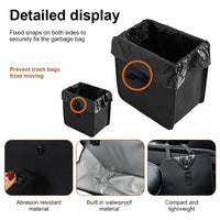 STHIRA® Car Trash Can, Trash Bin Hanging Organizer with Adjustable Hanging Strap, Collapsible Multi-purpose Garbage Bag, Auto BackSeat Waterproof Hanging Bag Waste Container Can (9.05"x5.51"x9.05")