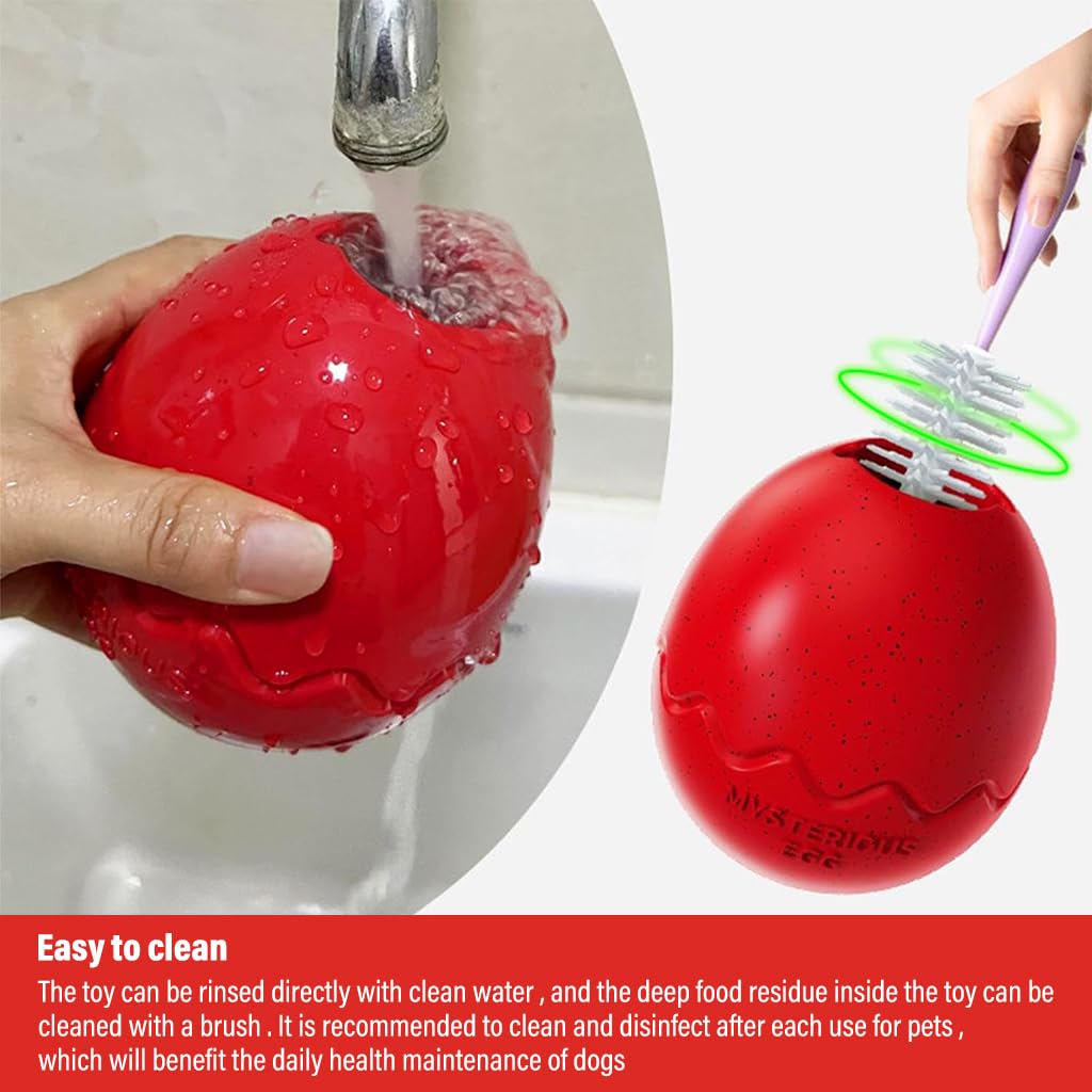 Qpets Dog Egg Bowl Toy for Slow Feeding and Dental Care with Non Toxic Rubber | Treat Dispenser