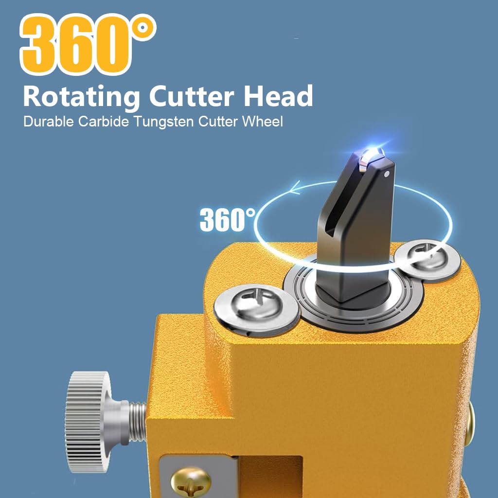 Serplex Glass Circle Cutter for Professional Cutting with 24 in Range and 360° Rotatable Alloy Blades