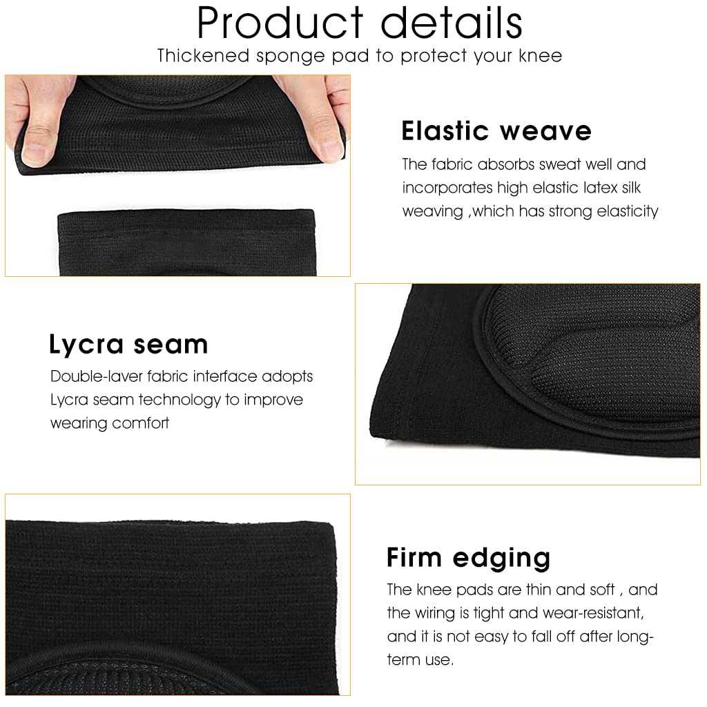 ZIBUYU Knee Cap for Running and Gym with 28cm×17cm Thick Sponge Pad | Black Free Size
