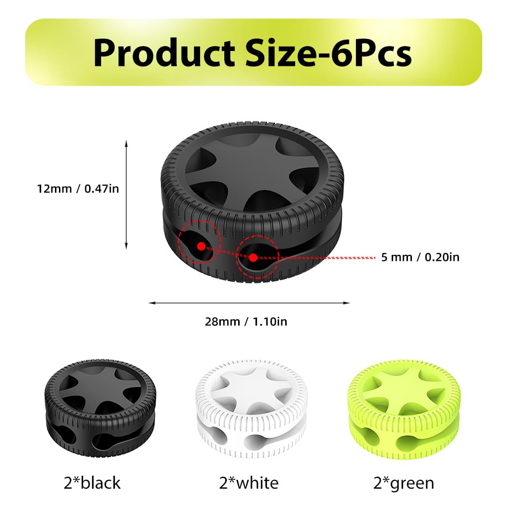 Serplex Cable Organizer for Desk and Home with Dual Slot Design and Silicone Build | 6 Pcs