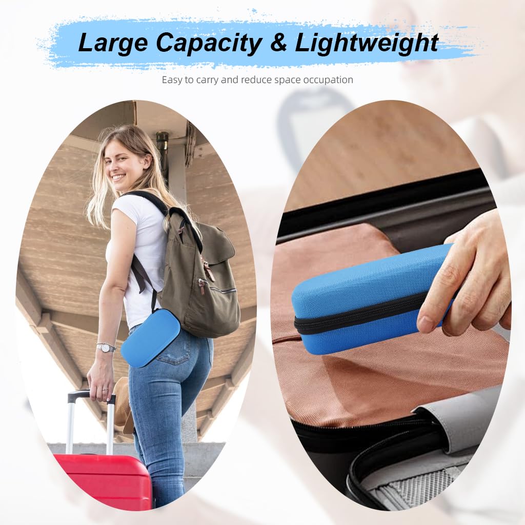 ZIBUYU Insulin Cooler Travel Case for Diabetic Supplies with 3 Ice Packs and Temperature Display | Blue Portable Bag 8.67×4.33×2.03 in
