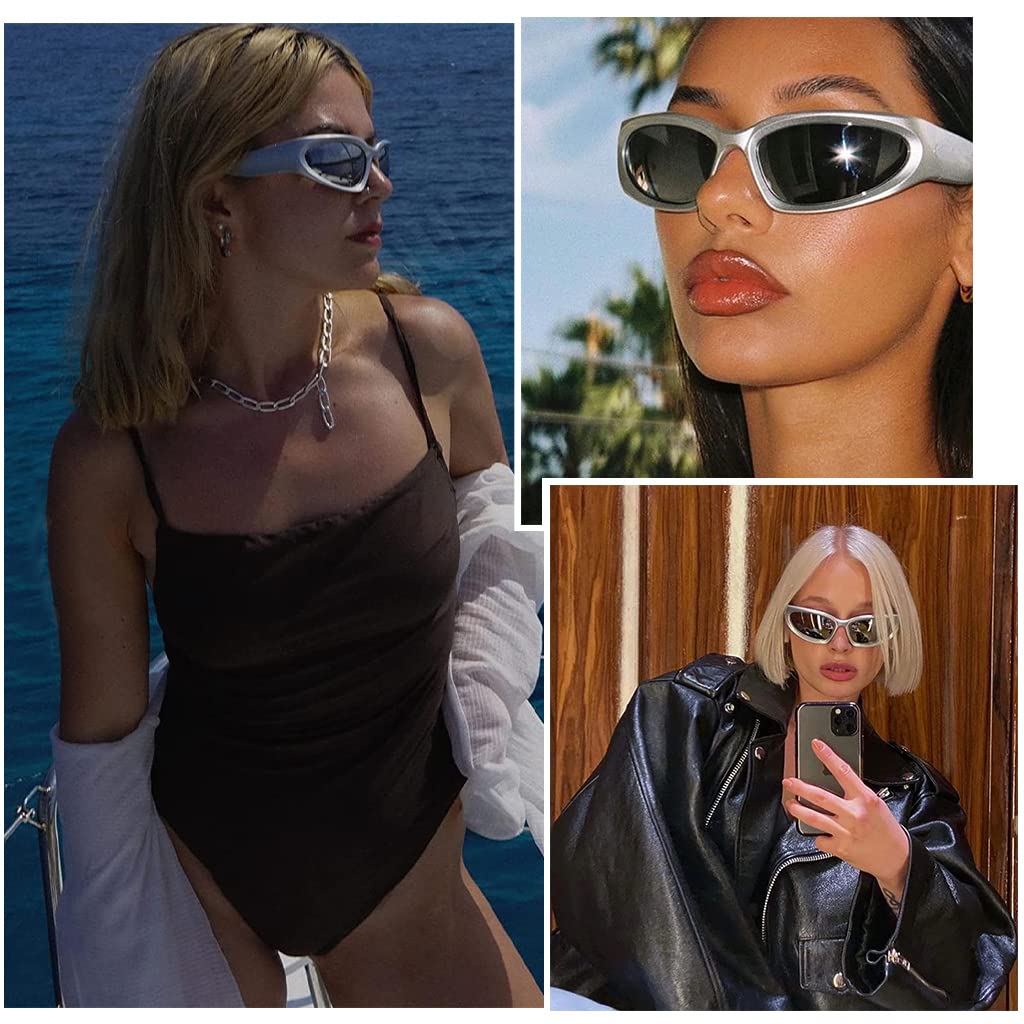 GUSTAVE Polarized Sunglasses for Outdoor Sports with Silver Frame and Grey Lens | Unisex Fashion